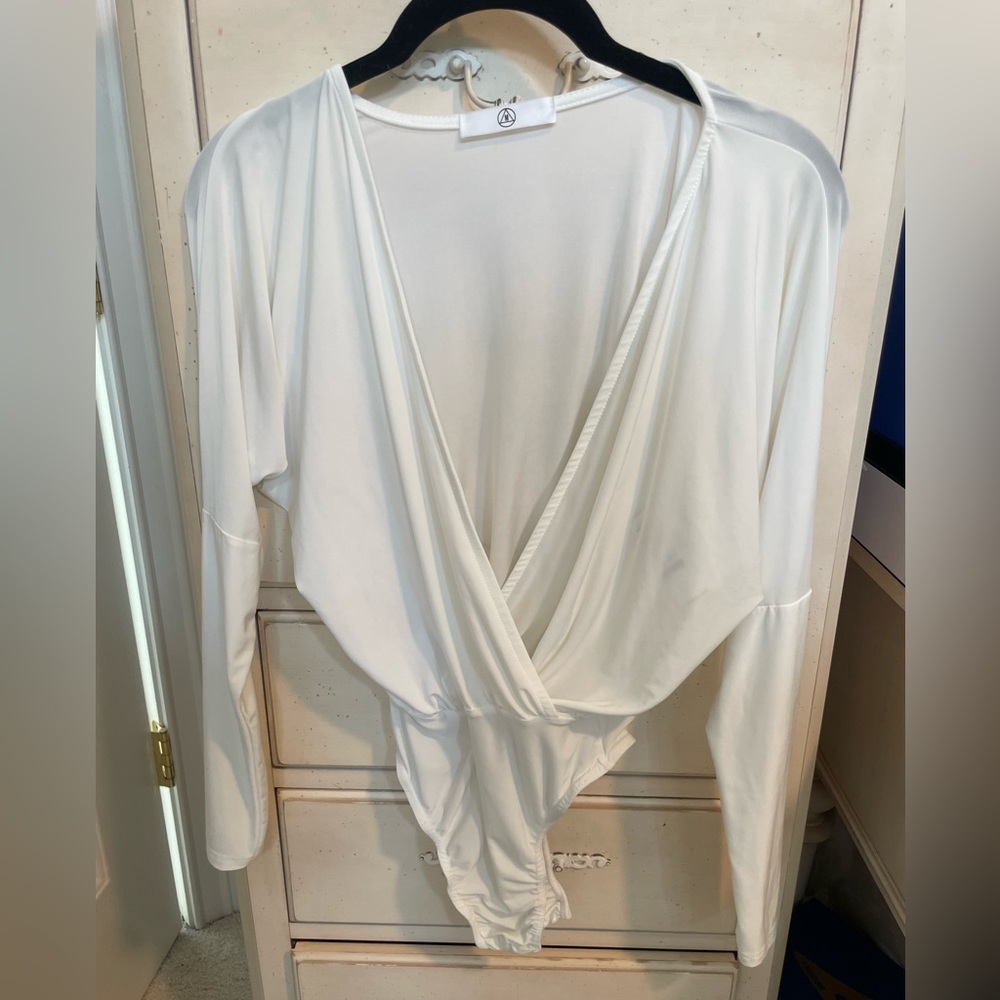 Missguided White Wrap Bodysuit